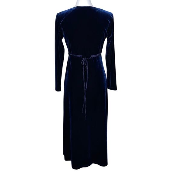 Velvet Long Sleeve Dress Royal Blue Maxi Sz 4 Practical Magic Whimsigoth Y2K 90s - Picture 3 of 9